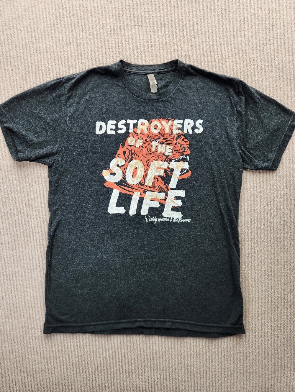 Next Level Men's M Gray Destroyers Of The Soft Life Album Graphic Band T-Shirt - Picture 2 of 8